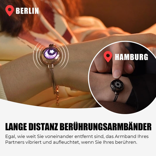 TOTWOO pametna zapestnica za pare – komplet 2× Sun & Moon (slim model, osvetlitev + vibracije)