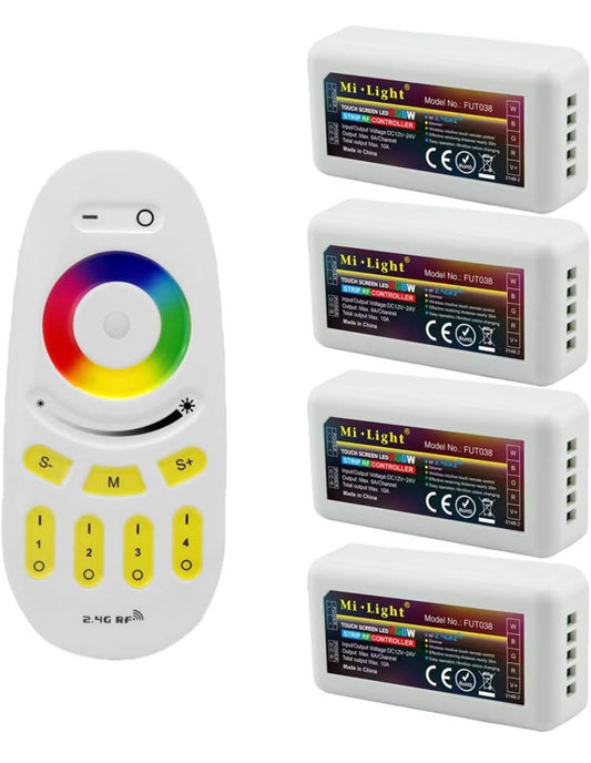4x Mi-Light 2.4GHz RGBW 4-conski krmilnik - FUT038 (daljinec ni priložen)