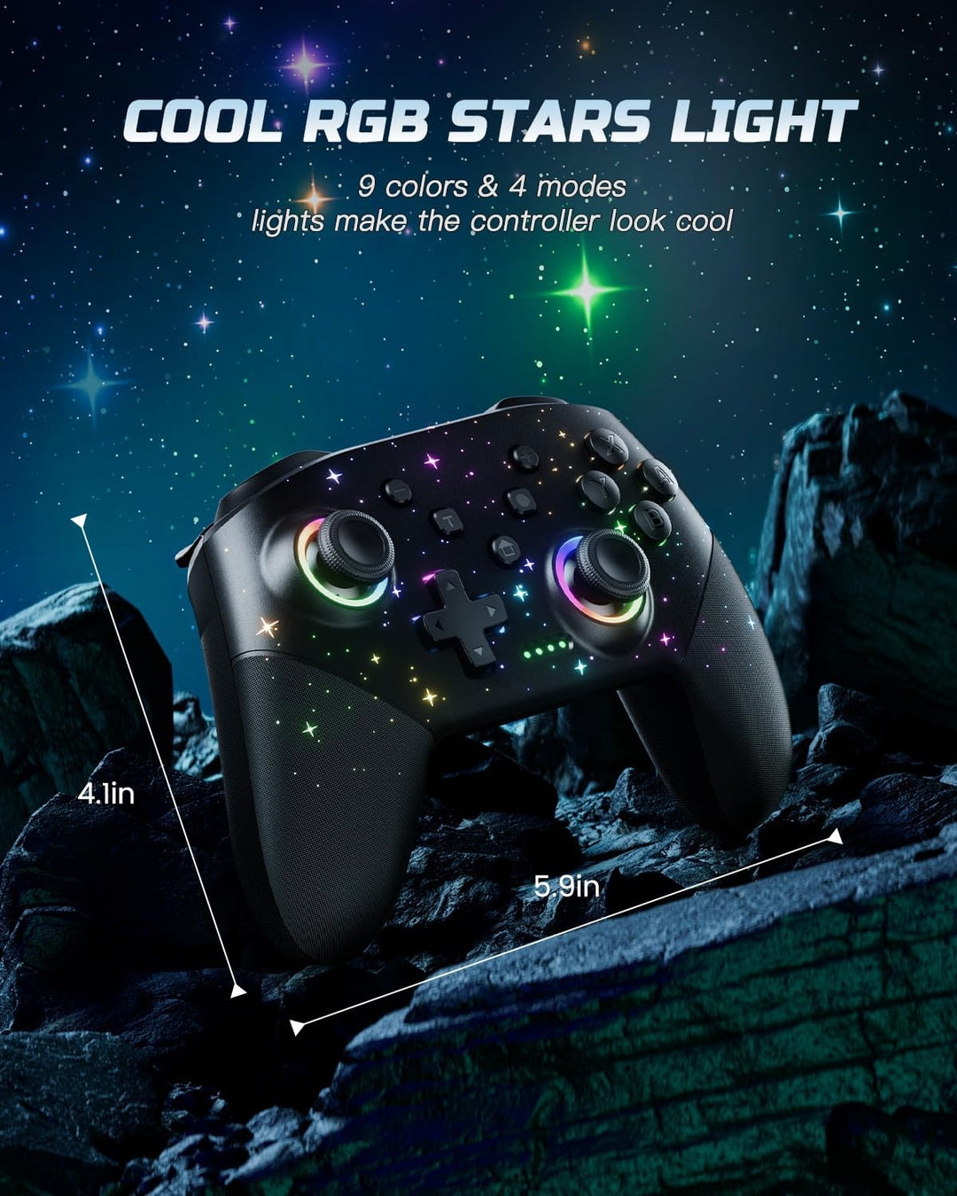 VOYEE brezžični igralni kontroler – RGB osvetlitev, 1000mah