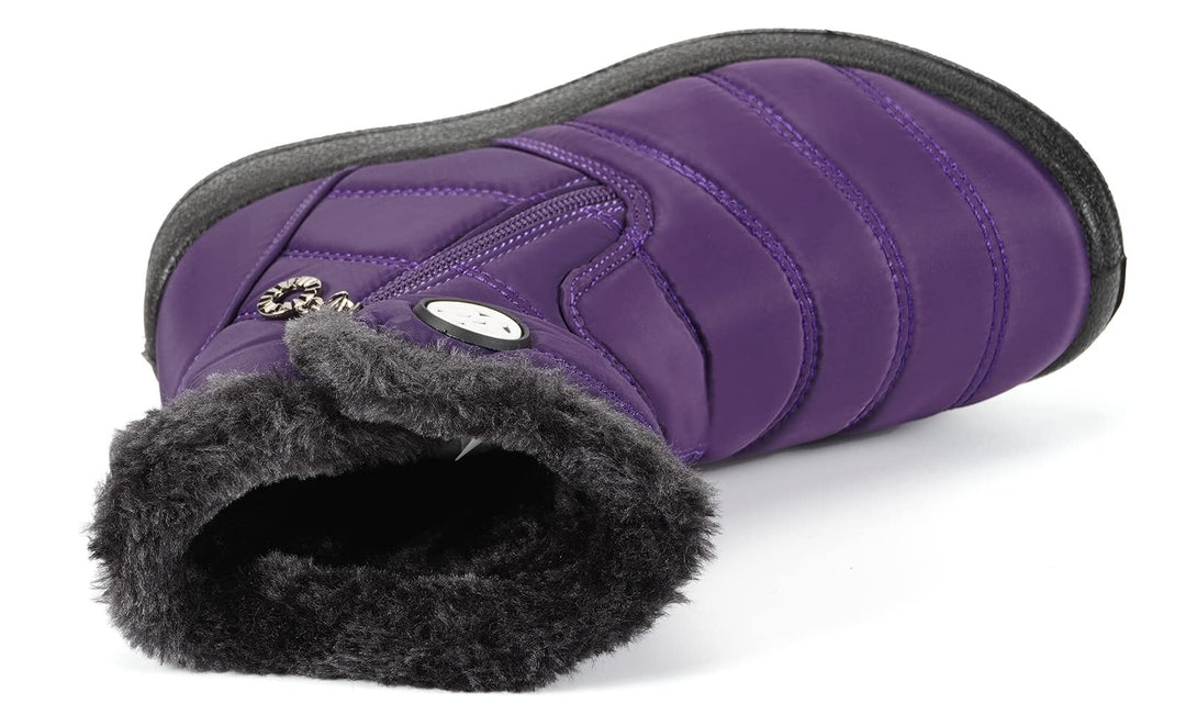 KVbaby otroški podloženi zimski škornji z zadrgo (št. 33, vijolični)
