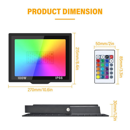 4x RIGIDON RGB LED Reflektor 100W, 10.000lm z daljincem - naklikaj.si