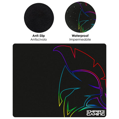 EMPIRE GAMING MK800 3-v-1 gaming komplet – RGB tipkovnica, miška in podloga