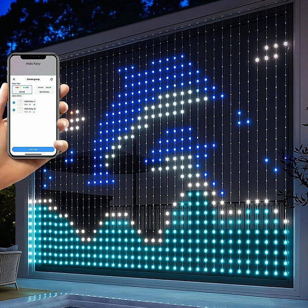 Pametna LED svetlobna zavesa 400 LED z aplikacijo in daljinskim upravljalnikom