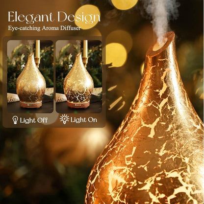 PORSEME 3D Aroma Difuzor 150 ml – stekleni ultrazvočni difuzor z LED osvetlitvijo