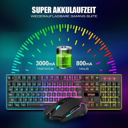 RedThunder brezžični gaming RGB  komplet – tipkovnica + miška (2.4 GHz, Li-On baterija)