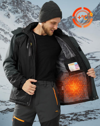 OUTDOOR moška vodoodporna smučarska jakna - črno/siva XXL - naklikaj.si