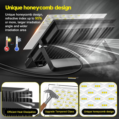 LED reflektor 100W, bela svetloba 6500K z detektorjem gibanja in daljincem