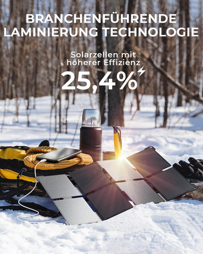 🌞Portable foldable solar charger 25W – highly efficient BC cells (25.4%)