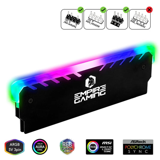 EMPIRE GAMING Guardian M201 RGB hladilnik za RAM – aluminij, DDR3/DDR4
