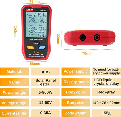 UNI-T UT673PV Solar Panel Tester – profesionalni merilnik za sončne panele (MPPT meter)