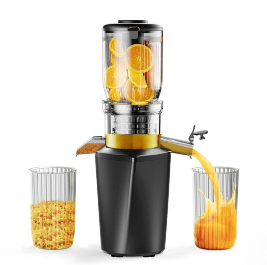 🍊 Počasni sokovnik Fyenkfar 250W – hladno stiskanje sadja in zelenjave (črn)