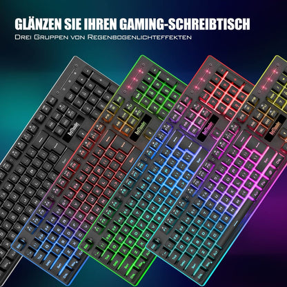 RedThunder brezžični gaming RGB  komplet – tipkovnica + miška (2.4 GHz, Li-On baterija)