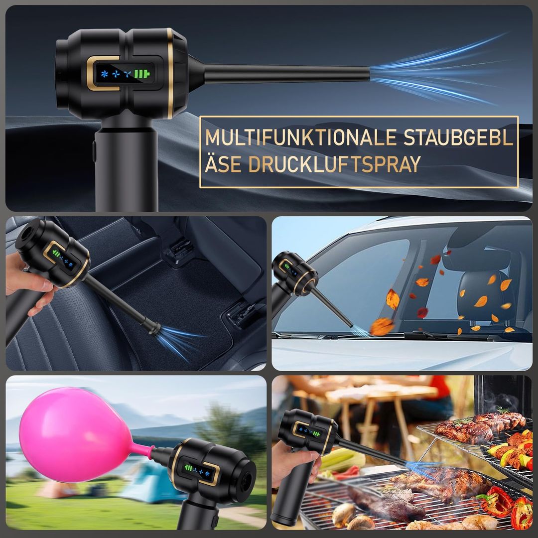 4-v-1 Akumulatorski ročni sesalnik in pihalnik Lyiazsoy (27.000 Pa) - naklikaj.si