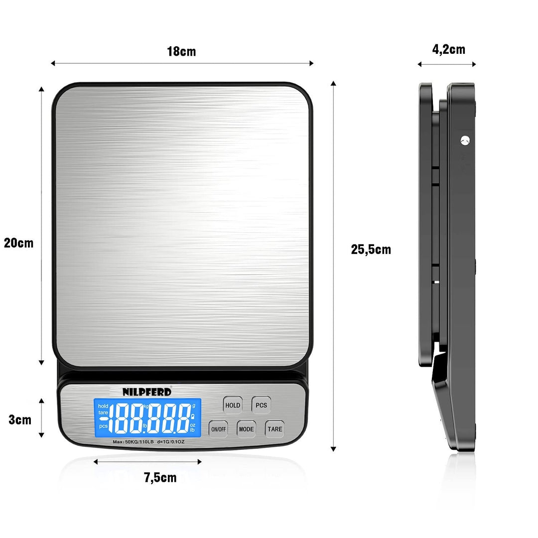 Digitalna paketna / poštna tehtnica do 50 kg – natančnost 1 g