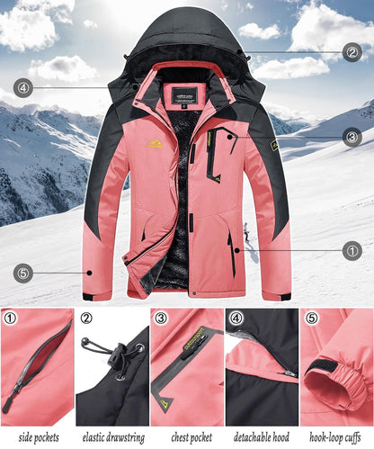 TACVASEN ženska zimska jakna – roza/siva, XXL