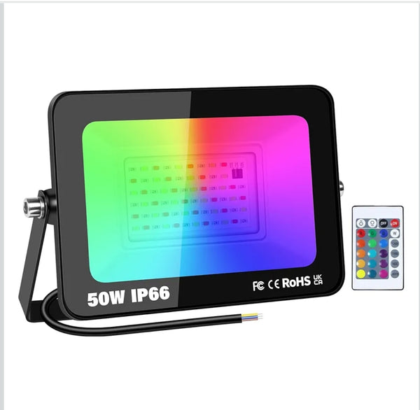 💡 RIGIDON RGB LED reflektor XPG-50 – 50W, IP66, daljinec