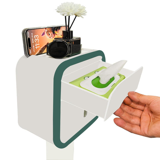 🚽 Nosilec za toaletni papir z dodatnim predalom – brez vrtanja