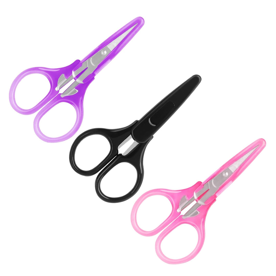 ✂️ ASDIRNE komplet malih ustvarjalnih škarij (3 kosi) – rožnata, vijolična, črna