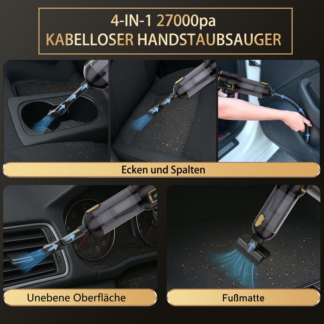 4-v-1 Akumulatorski ročni sesalnik in pihalnik Lyiazsoy (27.000 Pa) - naklikaj.si