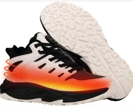 JINPURGON ogrevani zimski pohodni čevlji – vgrajena baterija, polnjenje USB (črni, beli, črni & beli)