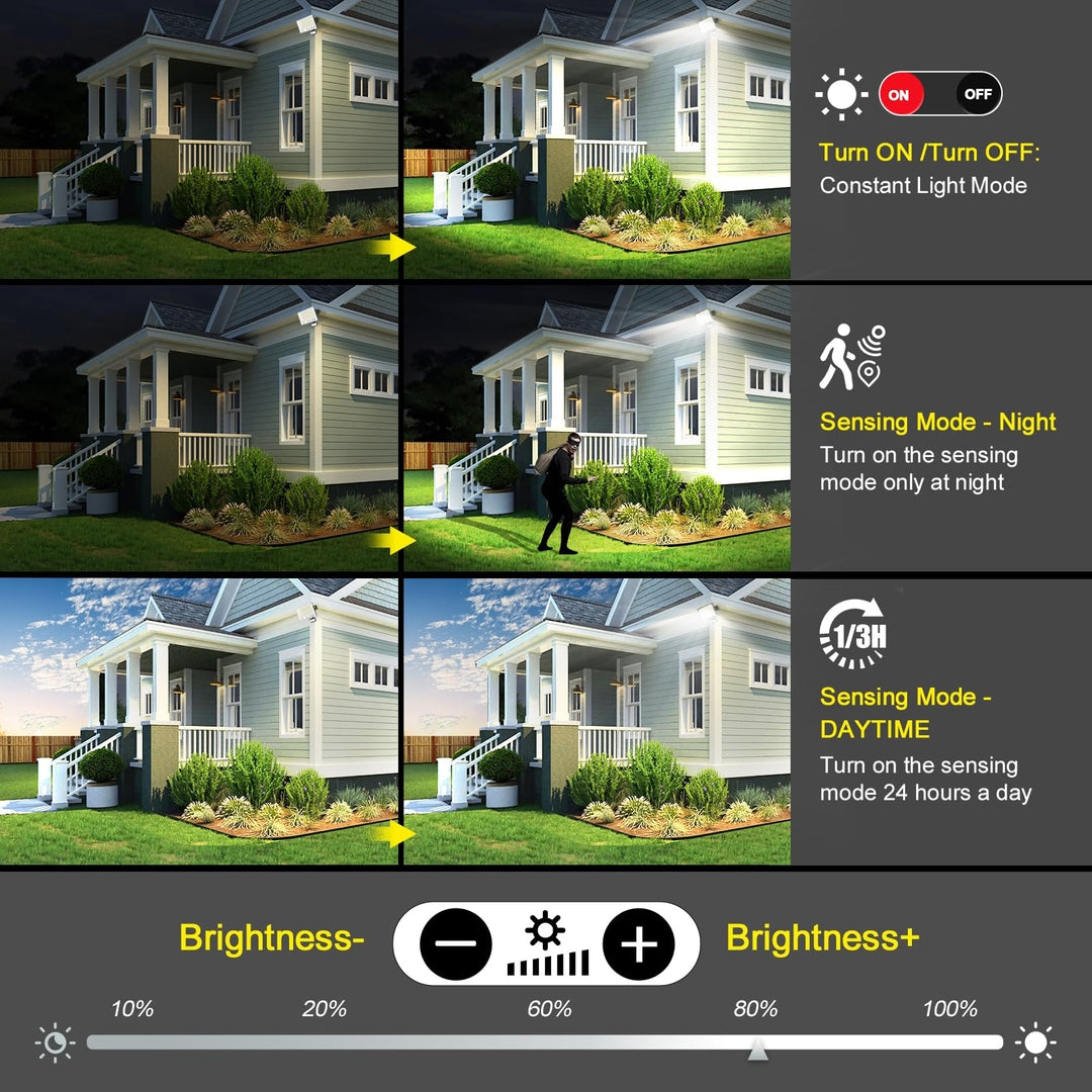 LED reflektor 100W, bela svetloba 6500K z detektorjem gibanja in daljincem