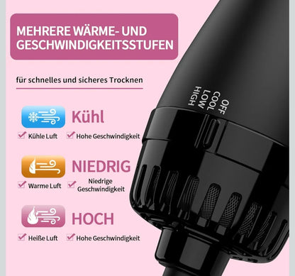 💨 Sawop 4in1 hair dryer brush – black/pink, 1000W