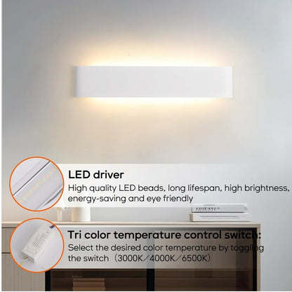 Komplet 4x Mille Lucciole 18W LED notranja stenska svetilka - 3000K, 4000K, 6500K - bela 28cm - naklikaj.si