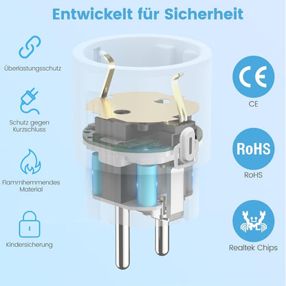 4x EIGHTREE pametna WiFi vtičnica – 16A, merjenje porabe, urnik vklopa preko Alexa/Google Home