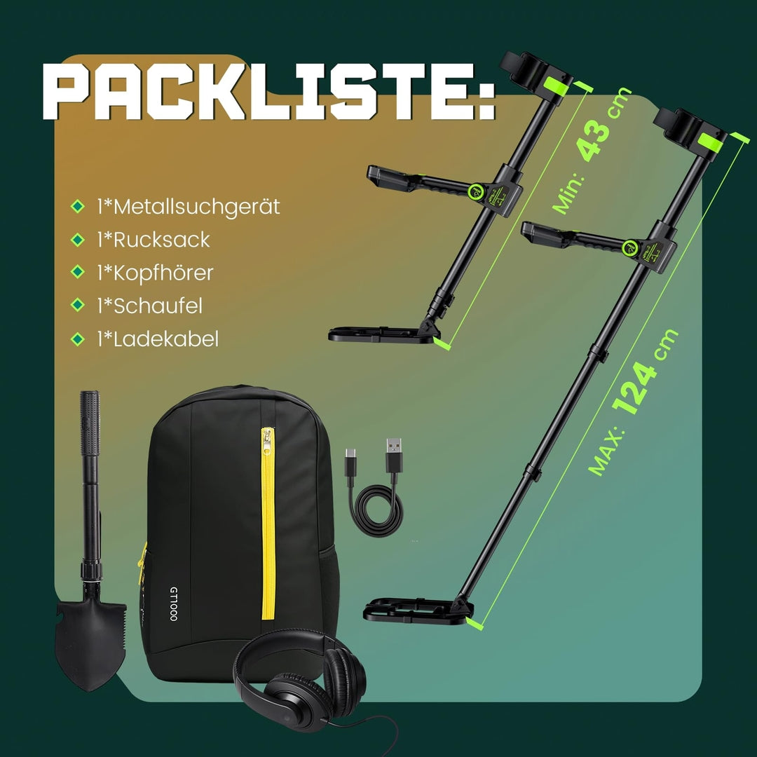 LOLARAN GT1000 profesionalni detektor kovin – vodoodporen, LCD zaslon (PRO Green)