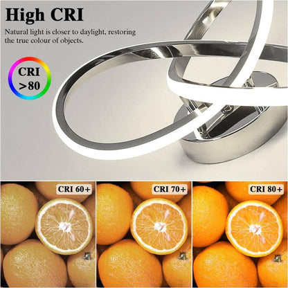 💡 Modern LED ceiling lamp, 30W, 3300lm, 4500K, silver