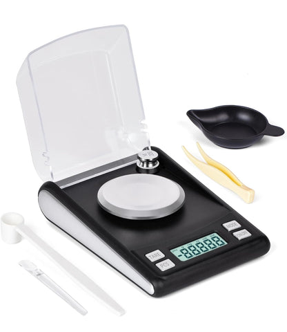 Digitalna precizna tehtnica 0.001 g / 50 g – z LCD zaslonom in dodatki