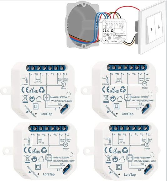 LoraTap WiFi pametno vgradno modul stikalo – komplet 4x