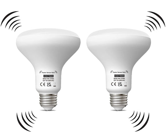 KOOYWAN BR30 pametna LED žarnica z radar senzorjem gibanja (2 kosa) – 9W, toplo bela 2700K