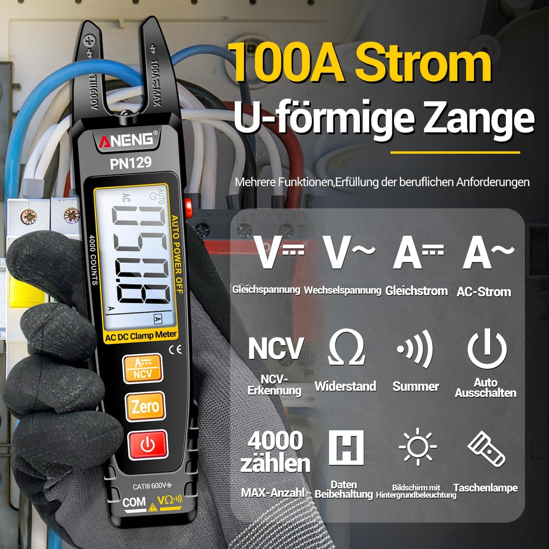 ANENG PN129 kleščni multimeter – AC/DC, samodejno zaznavanje vrste meritev