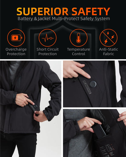 Kvalitetna HEWINZE moška grelna jakna (XL) z baterijo 7,4 V (20.000mah)