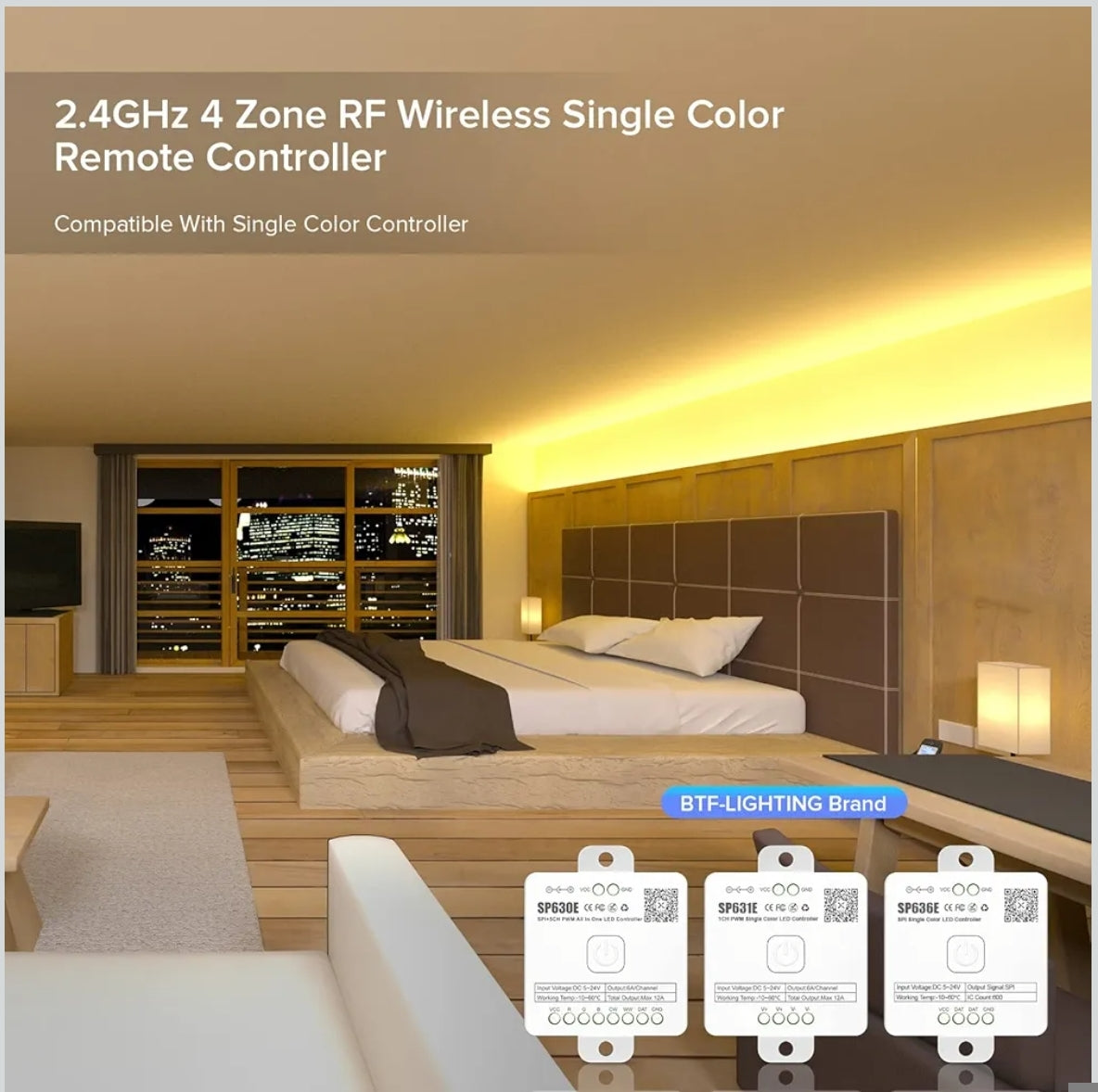 RF daljinski upravljalnik RB1 – 2,4 GHz, 4 cone, za LED trakove (enobarvni)