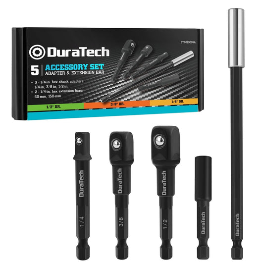 DuraTech 5-delni komplet nastavkov in podaljškov za nasadne ključe (1/4”, 3/8”, 1/2”)