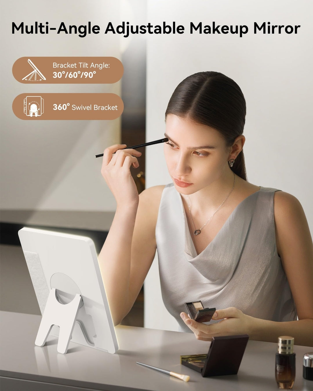 JUSRON luksuzna potovalna torbica za ličila z LED ogledalom