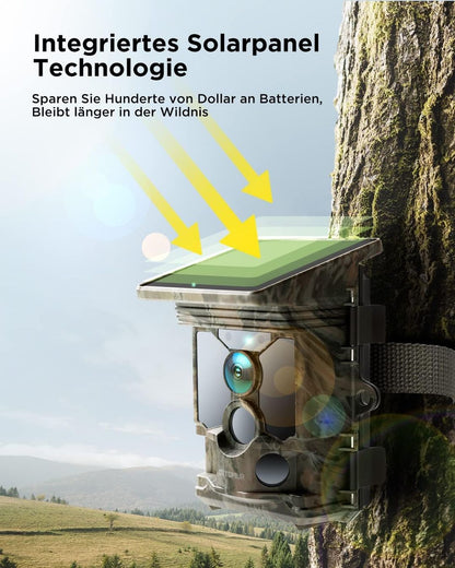 Solarna lovska kamera CEYOMUR 46MP, 4K UHD, 4400mah baterija WiFi, Bluetooth, SLO meni - naklikaj.si