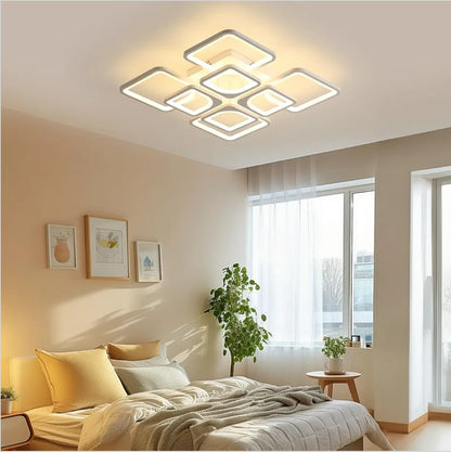 Stropna LED svetilka Comely 80W, daljinec, bela