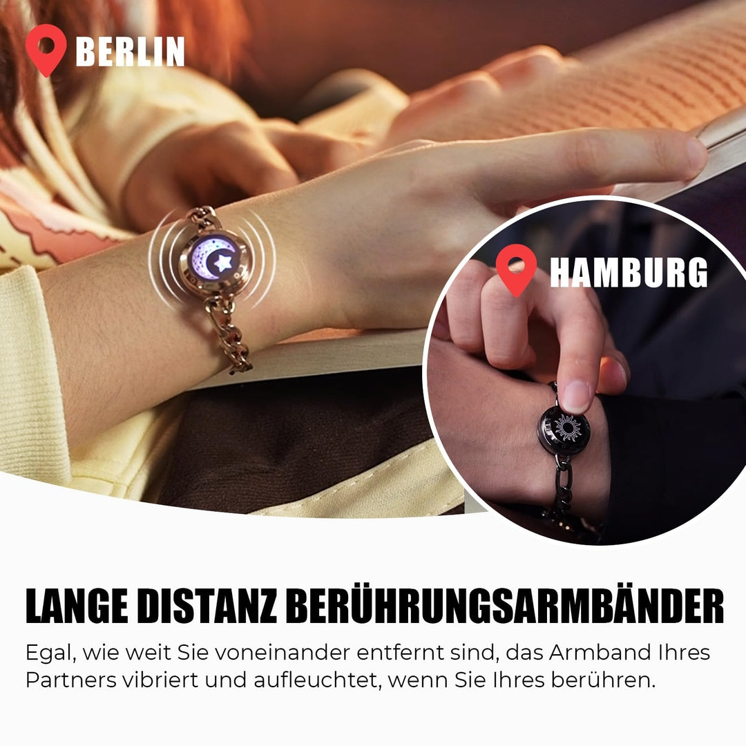 TOTWOO pametna zapestnica za pare – komplet 2× Sun & Moon (osvetlitev + vibracije)