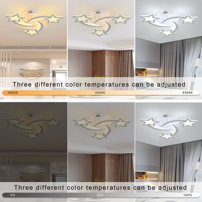 ⭐ LED ceiling light star motif – 30W, with remote control