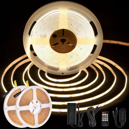 20m COB LED trak 24V 384LED/m, zatemnitveni, daljinec, 4000K