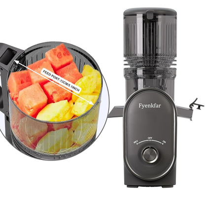 🍊 Slow juicer Fyenkfar 802K, 300W – cold pressing of fruits and vegetables (black, gray)