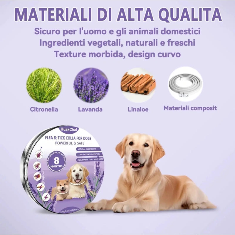 Komplet 2x HuakChai antiparazitna ovratnica za pse – 65 cm, zaščita do 8 mesecev