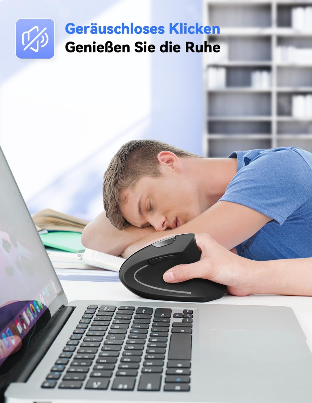 TeckNet brezžična ergonomska vertikalna miška – 4800 DPI, 6 gumbov