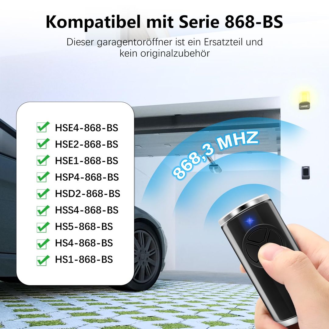 Komplet 2x daljinec za garažna vrata Hörmann 868 MHz (HSE2/HSE4-868-BS) - naklikaj.si