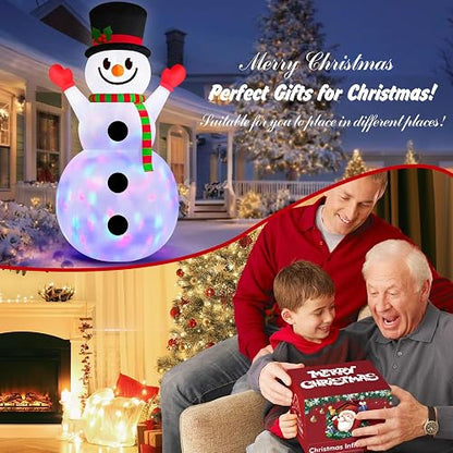 Danxilu 300cm božični napihljivi snežak z vrtljivimi barvnimi LED lučkami