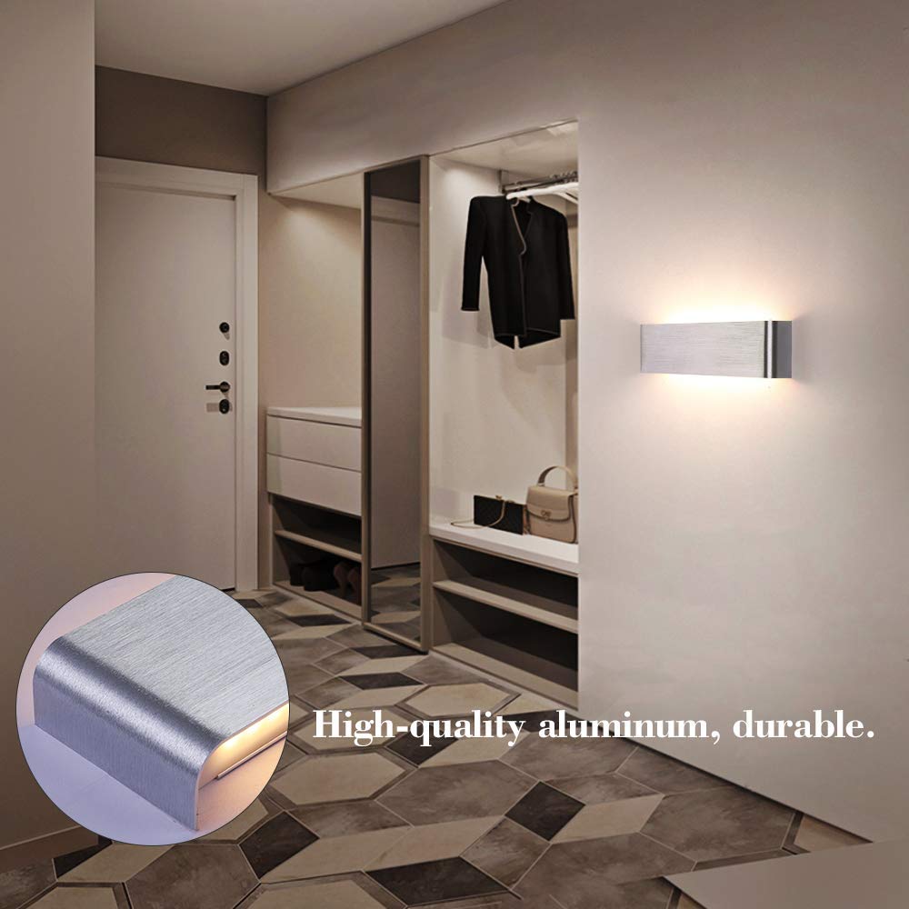 💡 LED stenska svetilka 16W, 3000K – moderna srebrna, 30cm