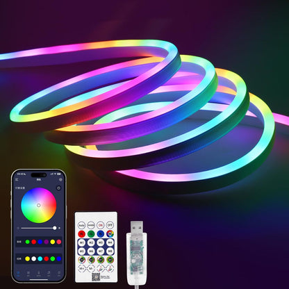 5m RGB IC Neon LED trak - USB, aplikacija, daljinec, IP67